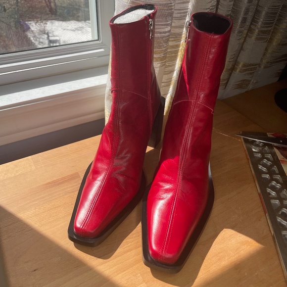 L'intervalle Grant Red Leather Boots, Made in Spain, Size 40 - Picture 6 of 9